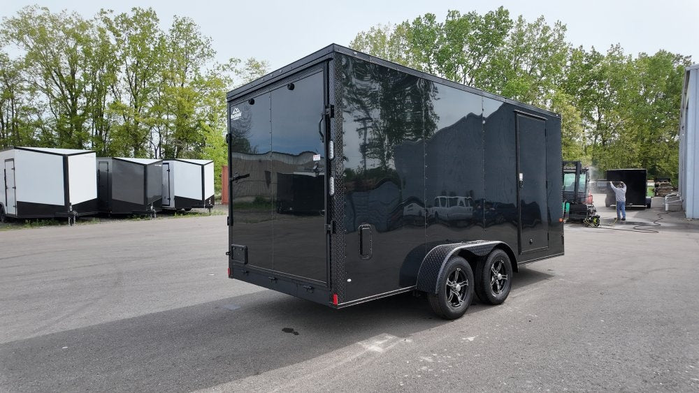 7 x 16 TA Enclosed Trailer - Black Out Package - .080 Polycore - 7' Interior - Enclosed - Stryker Dealership Group