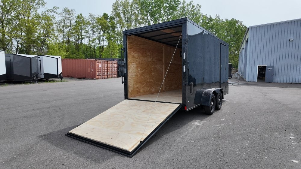 7 x 16 TA Enclosed Trailer - Black Out Package - .080 Polycore - 7' Interior - Enclosed - Stryker Dealership Group