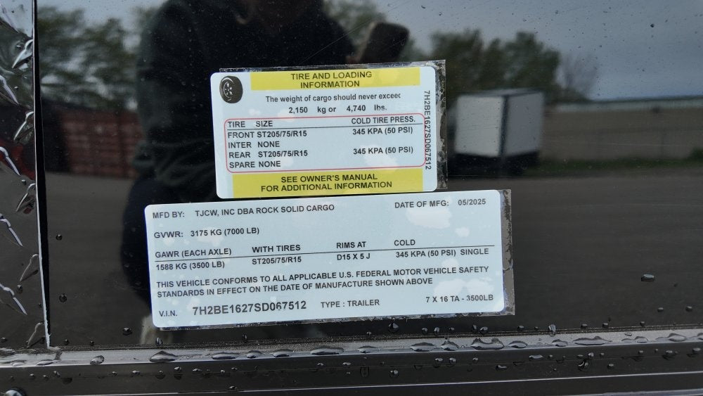 7 x 16 TA Enclosed Trailer - Black Out Package - .080 Polycore - 7' Interior - Enclosed - Stryker Dealership Group