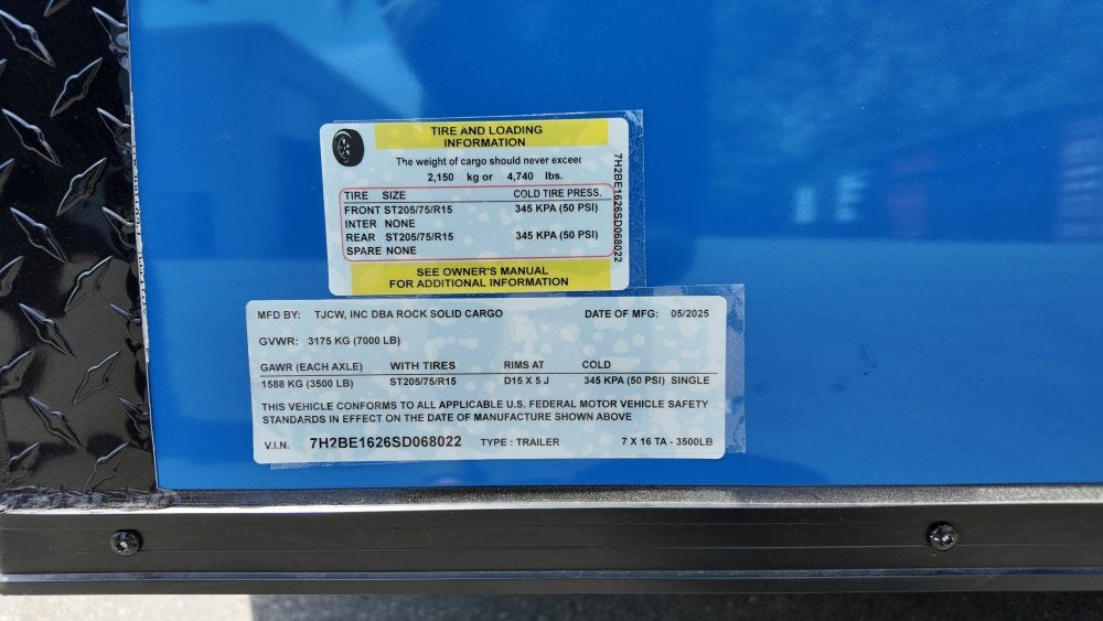 7 x 16 TA Enclosed Trailer - Black Out Package - .080 Polycore - 7' Interior - Enclosed - Stryker Dealership Group