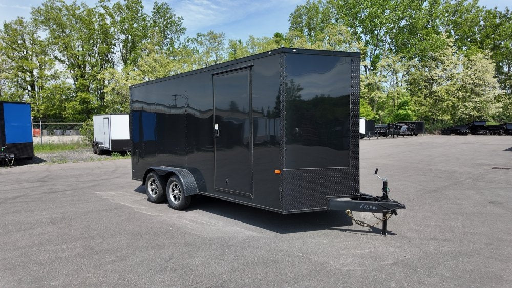 7 x 16 TA Enclosed Trailer - Black Out Package - .080 Polycore - 7' Interior - Enclosed - Stryker Dealership Group