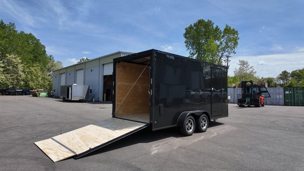 7 x 16 TA Enclosed Trailer - Black Out Package - .080 Polycore - 7' Interior - Enclosed - Stryker Dealership Group