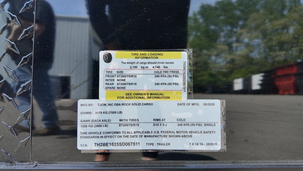 7 x 16 TA Enclosed Trailer - Black Out Package - .080 Polycore - 7' Interior - Enclosed - Stryker Dealership Group