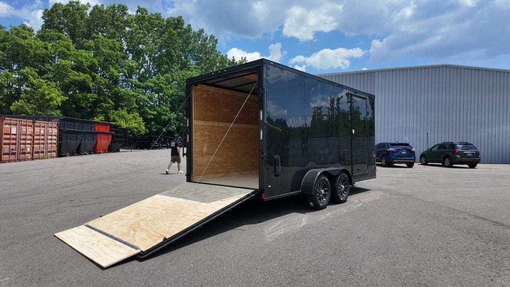 7 x 16 TA Enclosed Trailer - Black Out Package - .080 Polycore - 7' Interior - Enclosed/Enclosed - Stryker Dealership Group