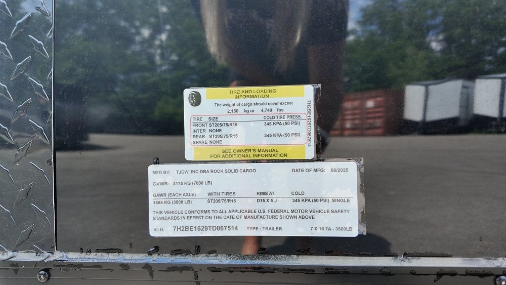 7 x 16 TA Enclosed Trailer - Black Out Package - .080 Polycore - 7' Interior - Enclosed/Enclosed - Stryker Dealership Group