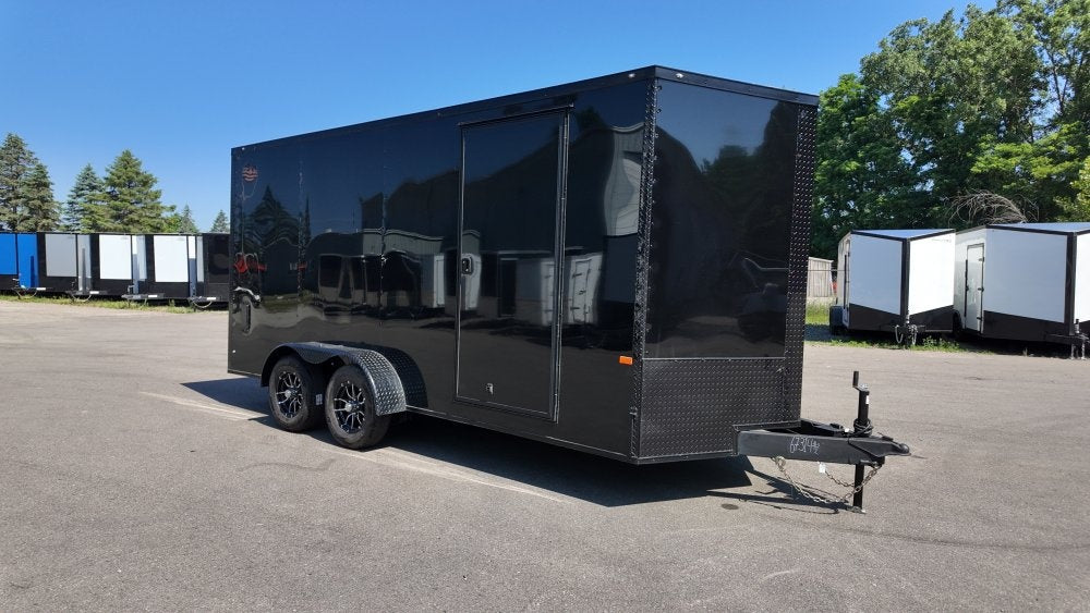 7 x 16 TA Enclosed Trailer - Black Out Package - .080 Polycore - 7' Interior - Enclosed/Enclosed - Stryker Dealership Group