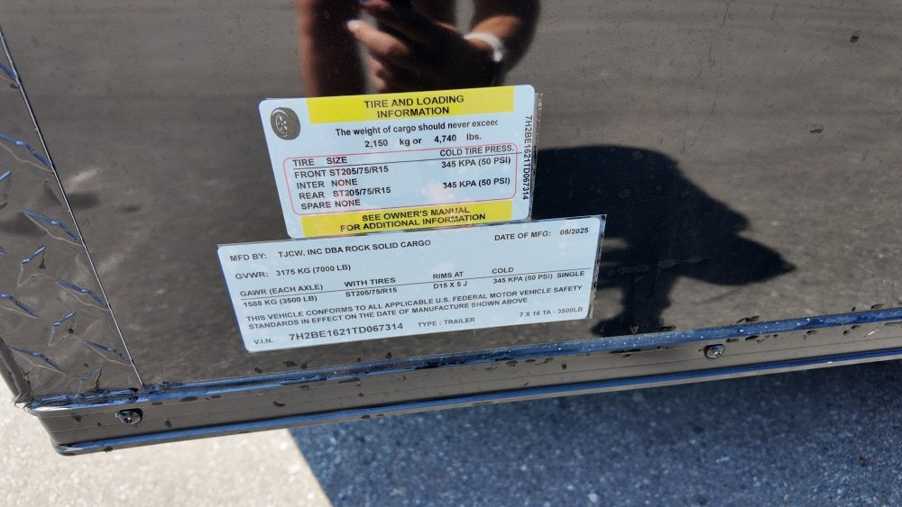 7 x 16 TA Enclosed Trailer - Black Out Package - .080 Polycore - 7' Interior - Enclosed/Enclosed - Stryker Dealership Group