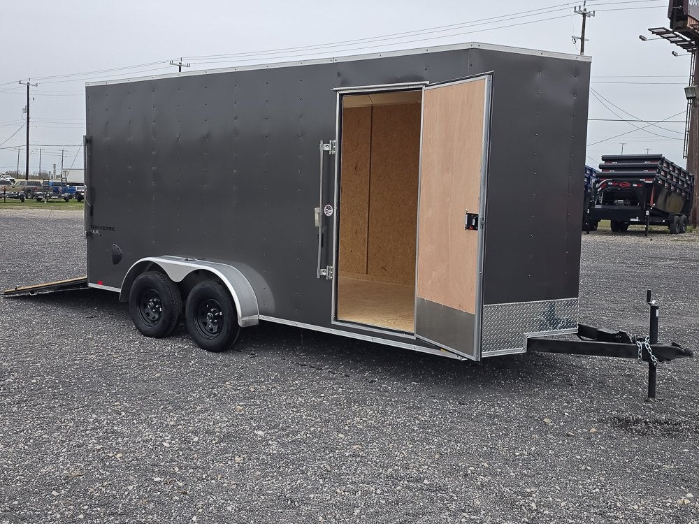 7' x 16' Traverse DLX Flat Top V Nose (2) - 3500 lb Axle - Enclosed - Stryker Dealership Group