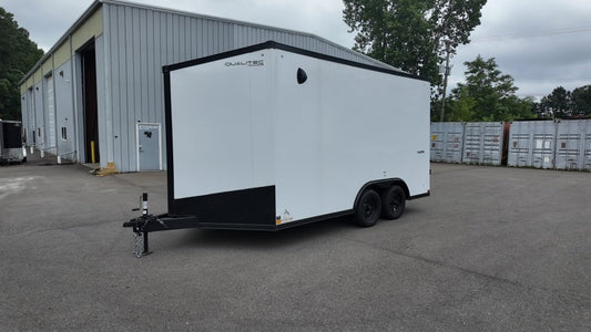 8.5 x 14 Qualitec Yukon Series TA (2) 3.5k Axles 84" Interior Height +Black Out Package +UTV Steel P - Enclosed - Stryker Dealership Group