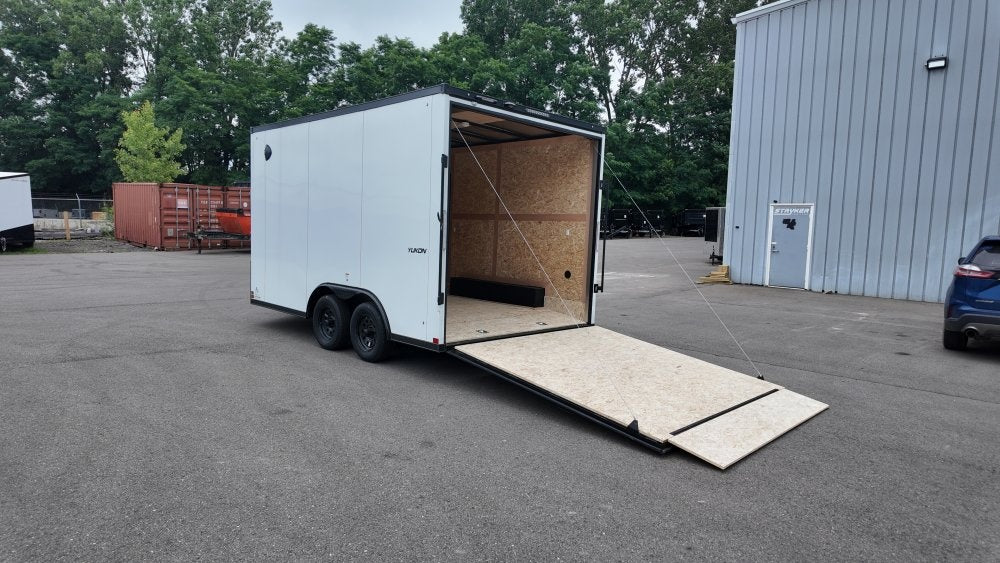 8.5 x 14 Qualitec Yukon Series TA (2) 3.5k Axles 84" Interior Height +Black Out Package +UTV Steel P - Enclosed - Stryker Dealership Group