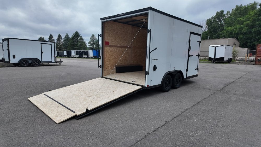 8.5 x 14 Qualitec Yukon Series TA (2) 3.5k Axles 84" Interior Height +Black Out Package +UTV Steel P - Enclosed - Stryker Dealership Group