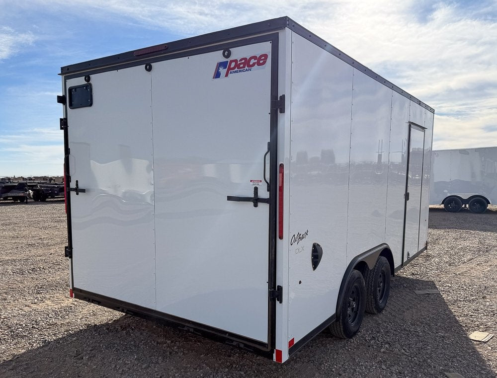 8.5 x 16 Outback DLX Flat Top V Nose Car Hauler (2) - 3500 lbs Axles - Enclosed - Stryker Dealership Group