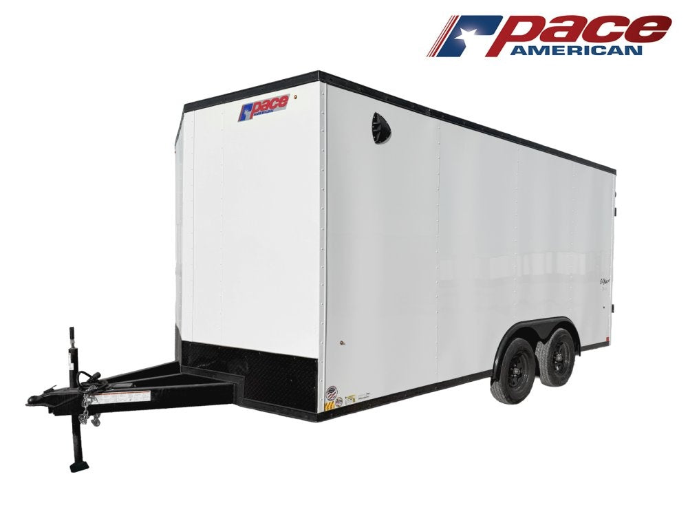 8.5 x 16 Outback DLX Flat Top V Nose Car Hauler (2) - 3500 lbs Axles - Enclosed - Stryker Dealership Group