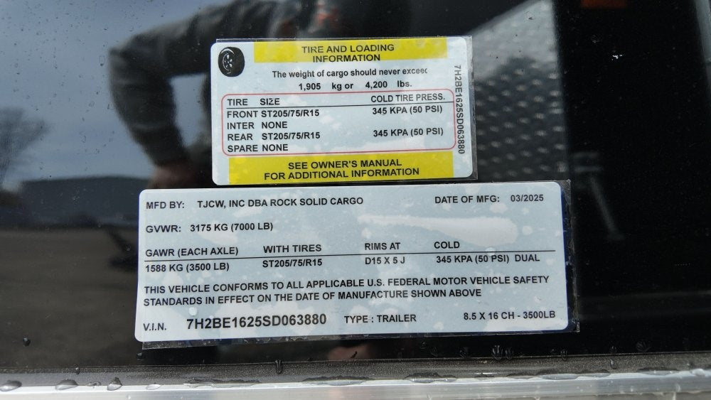 8.5 x 16 TA Enclosed Trailer - (2) .080 Polycore - Semi Screwless - Enclosed - Stryker Dealership Group