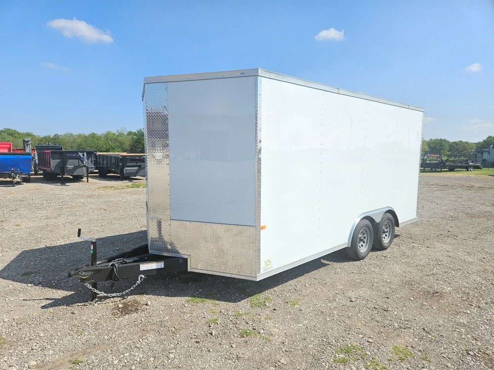 8.5 x 16 TA Poly/Semi-screw/6" add/60" TTT/Dual tail lights Eclosed Trailer - Enclosed - Stryker Dealership Group