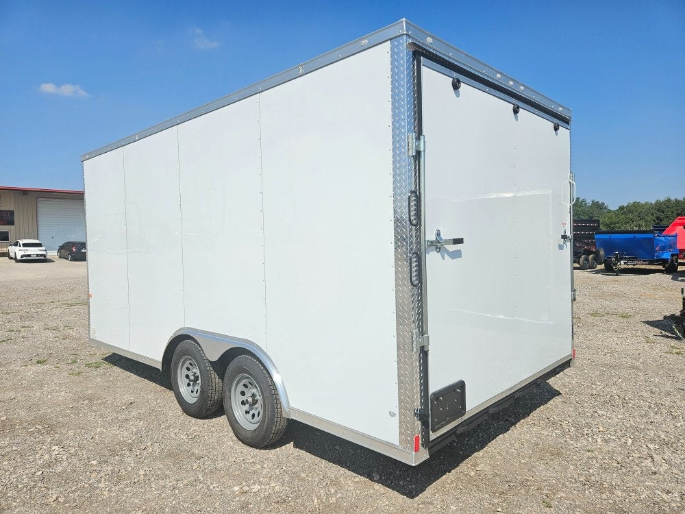 8.5 x 16 TA Poly/Semi-screw/6" add/60" TTT/Dual tail lights Eclosed Trailer - Enclosed - Stryker Dealership Group