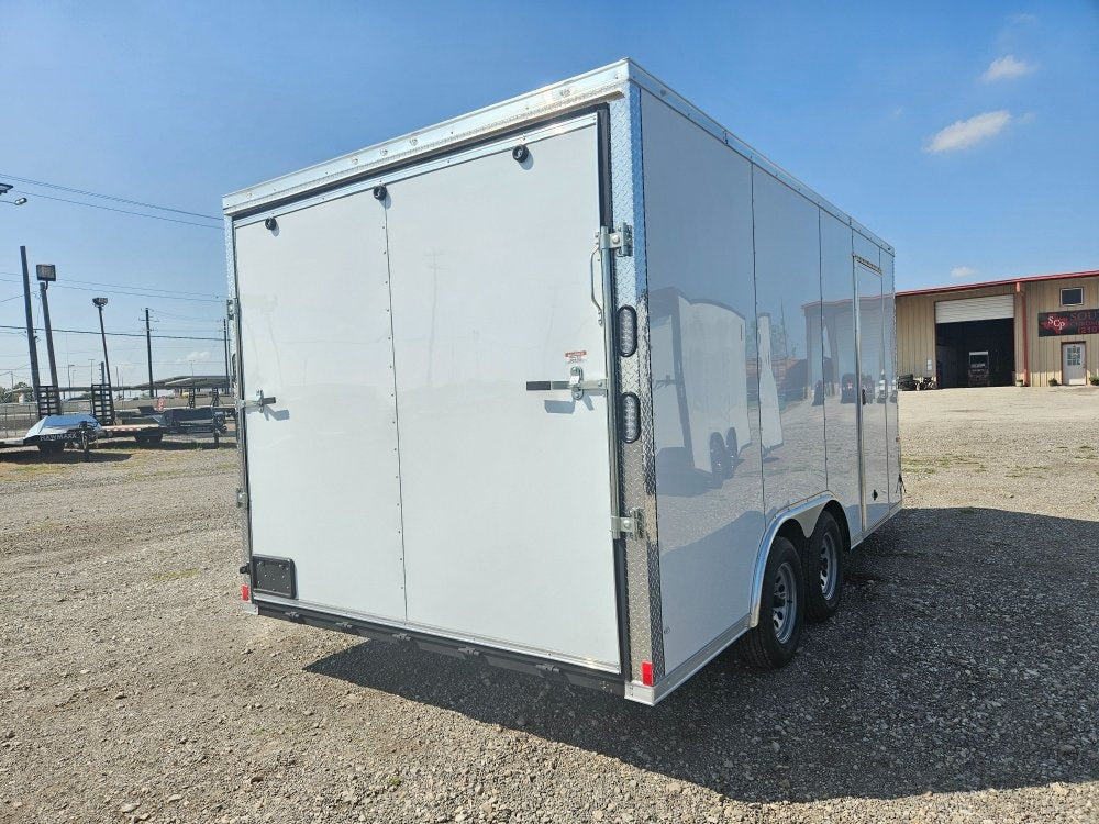8.5 x 16 TA Poly/Semi-screw/6" add/60" TTT/Dual tail lights Eclosed Trailer - Enclosed - Stryker Dealership Group