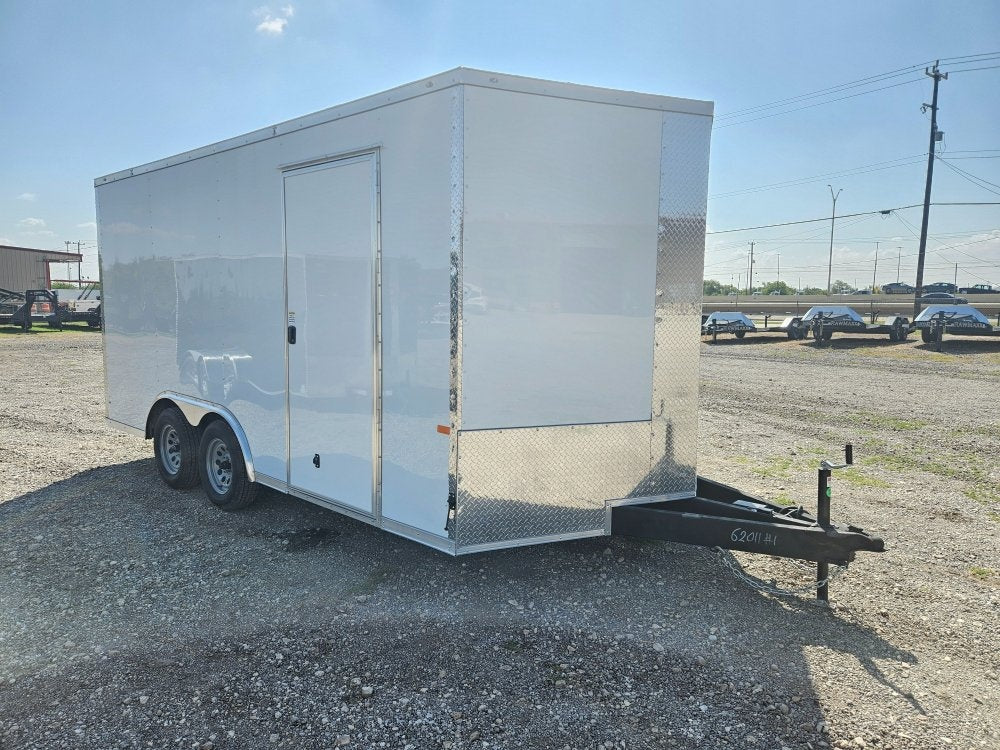 8.5 x 16 TA Poly/Semi-screw/6" add/60" TTT/Dual tail lights Eclosed Trailer - Enclosed - Stryker Dealership Group