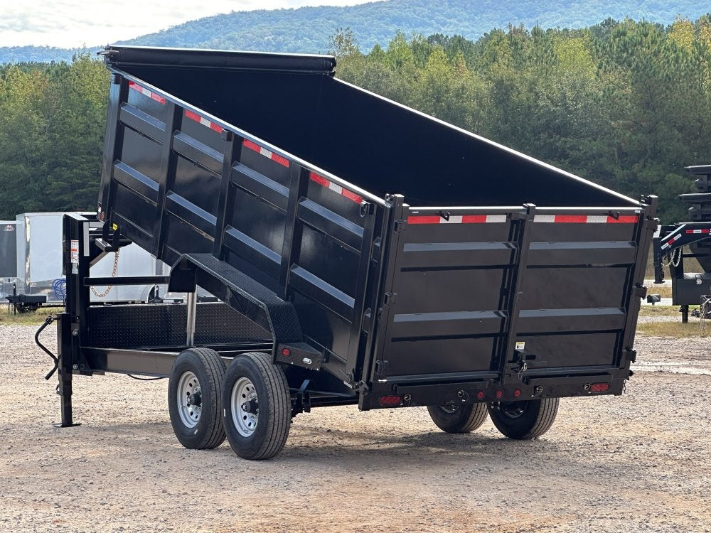 83"x16' Bumper Pull Dump Trailer 48" Sides - 14k GVWR - Telescopic Lift - DT2 Contractor/Dump Trailers - Stryker Dealership Group