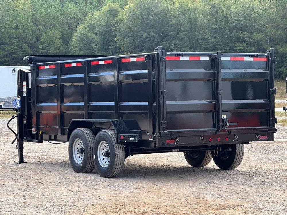 83"x16' Bumper Pull Dump Trailer 48" Sides - 14k GVWR - Telescopic Lift - DT2 Contractor/Dump Trailers - Stryker Dealership Group