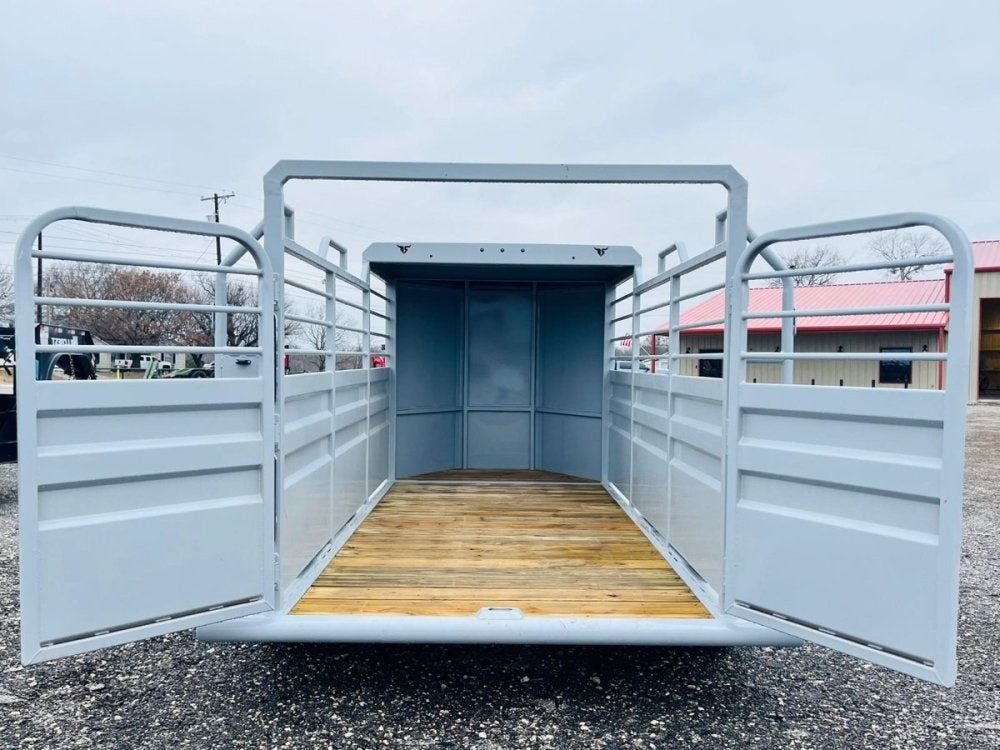 16' Ranch Boss STR Bumper Pull 1/2 Top Livestock Trailer - (2) 7k Axles 15138