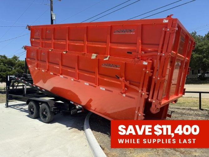 Horizon 20' HRD GN Roll off Bundle (2) 10k Axles + 2 Bins w/ 6' Walls 7744-B