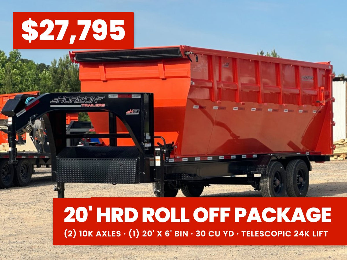 Horizon 20' HRD GN Roll off Bundle (2) 10k Axles + 1 Bin w/ 6' Walls 003992