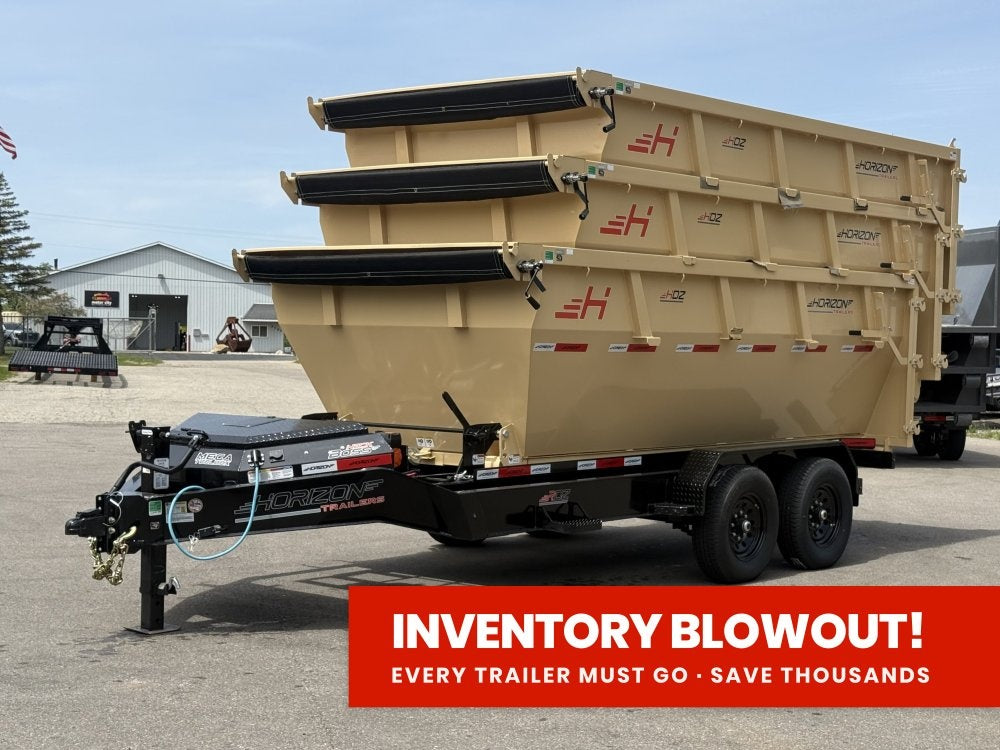 Horizon 14' RDZ BP Roll off Bundle (2) 7k Axles + 3 Bins w/ 4' Walls 7781-A