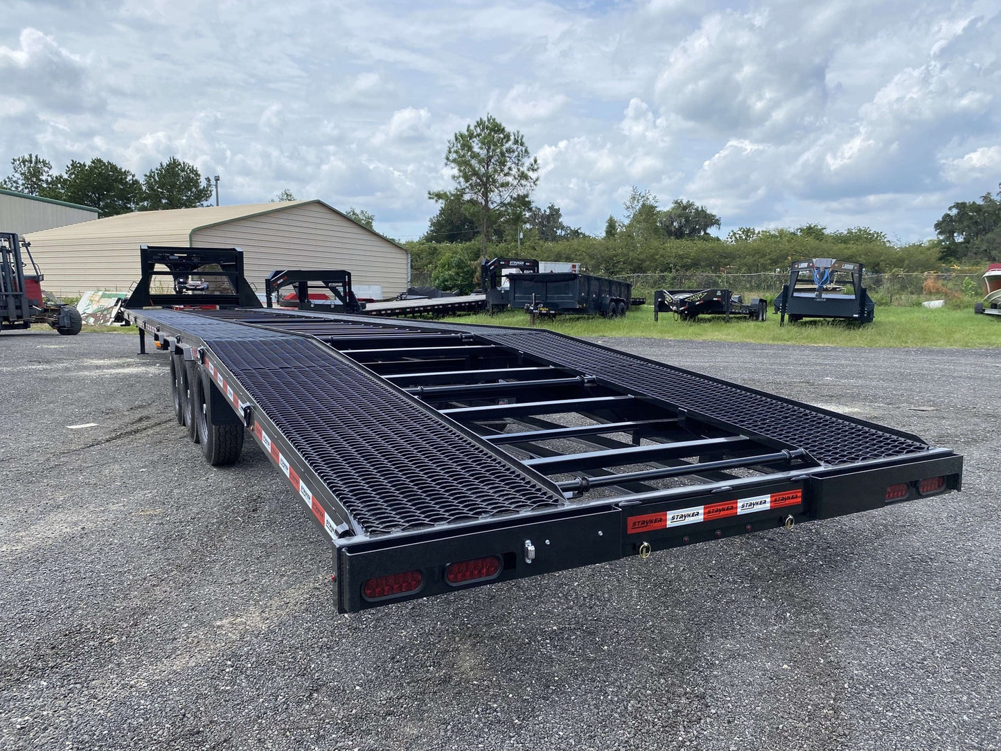 Ascend 44' Mesh Deck (3) 7k Axles - 12k GVWR - 14 Ply Tires w/Spare - Winch 44M-7K-BK - Ghost Truck & Van Haulers - Stryker Dealership Group