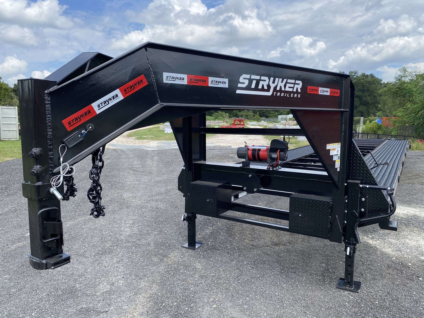 Ascend 44' Mesh Deck (3) 7k Axles - 12k GVWR - 14 Ply Tires w/Spare - Winch 44M-7K-BK - Ghost Truck & Van Haulers - Stryker Dealership Group