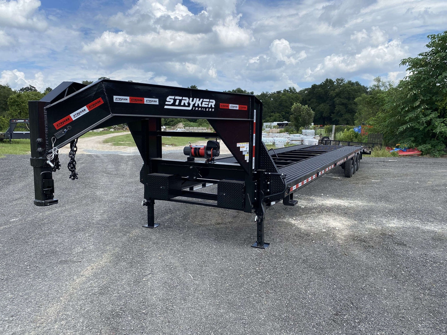 Ascend 44' Mesh Deck (3) 7k Axles - 12k GVWR - 14 Ply Tires w/Spare - Winch 44M-7K-BK - Ghost Truck & Van Haulers - Stryker Dealership Group