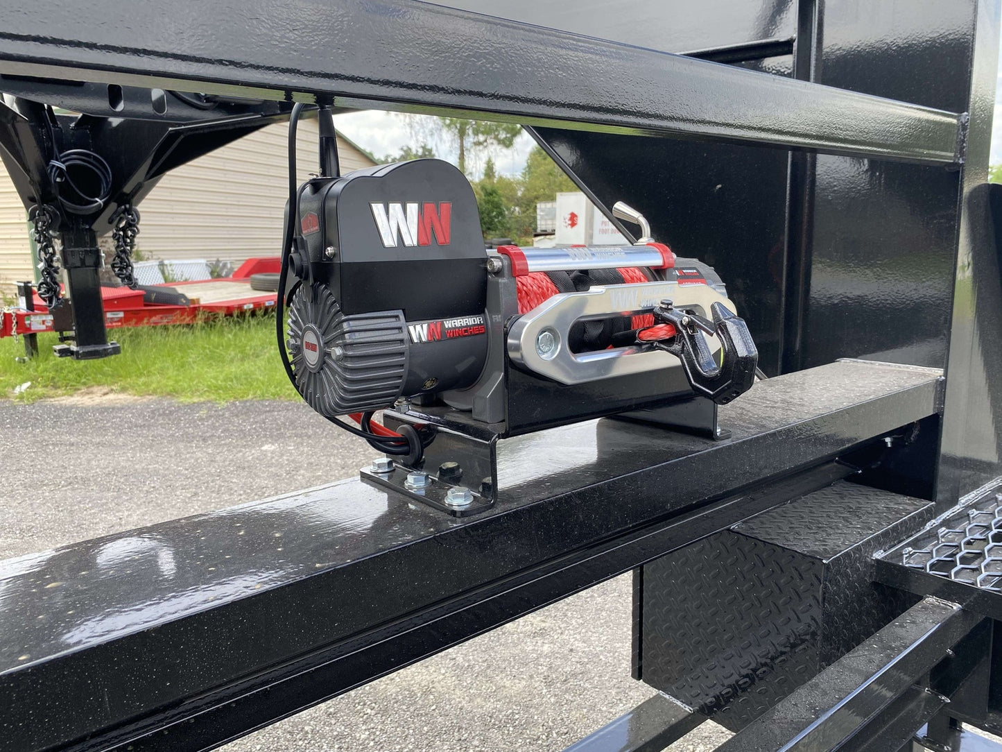 Ascend 44' Mesh Deck (3) 7k Axles - 12k GVWR - 14 Ply Tires w/Spare - Winch 44M-7K-BK - Ghost Truck & Van Haulers - Stryker Dealership Group