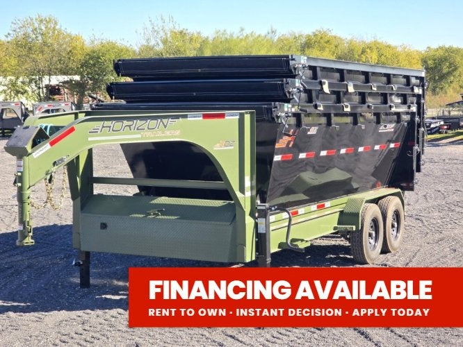 Horizon 16' RDZ GN Roll off Bundle (2) 7k Axles + 3 Bins w/ 4' Walls 007410