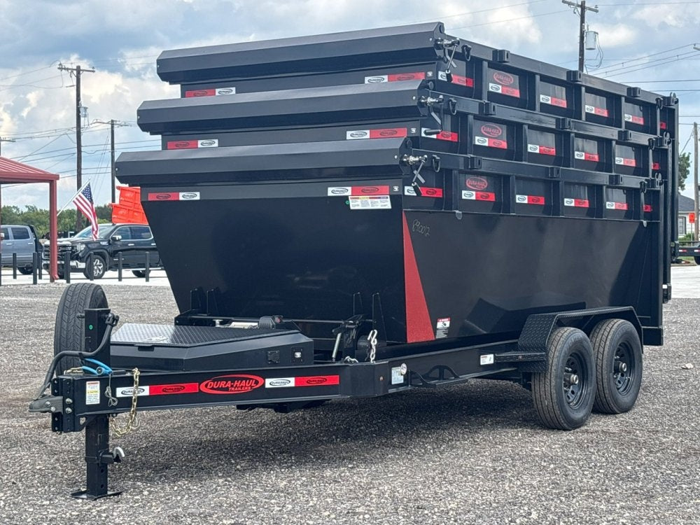 Dura Haul 14' BP Roll Off Bundle (2) 7k Axles + 3 Bins w/ 4' Walls - Roll Off Packages/RO 14' Bumper Pull - Stryker Dealership Group