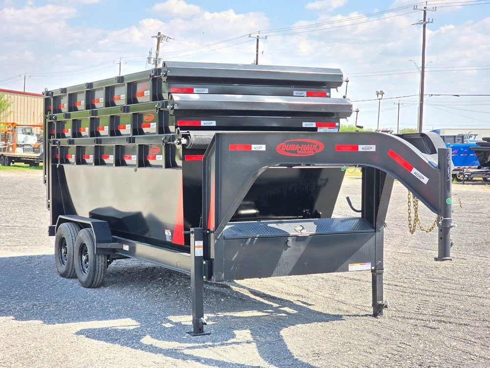 Dura Haul 14' GN Roll off Bundle (2) 7k Axles + 3 Bins w/ 4' Walls - Roll Off Packages/RO 14' Gooseneck - Stryker Dealership Group