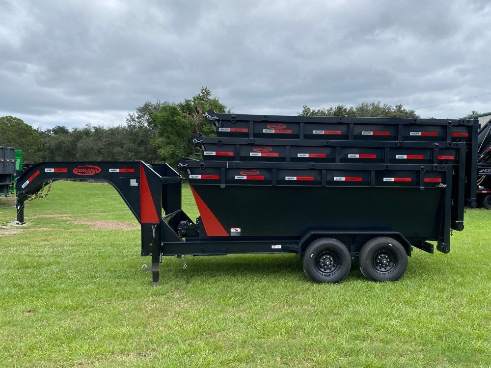 Dura Haul 14' GN Roll off Bundle (2) 8k Axles + 3 Bins w/ 4' Walls - Roll Off Packages/RO 14' Gooseneck - Stryker Dealership Group