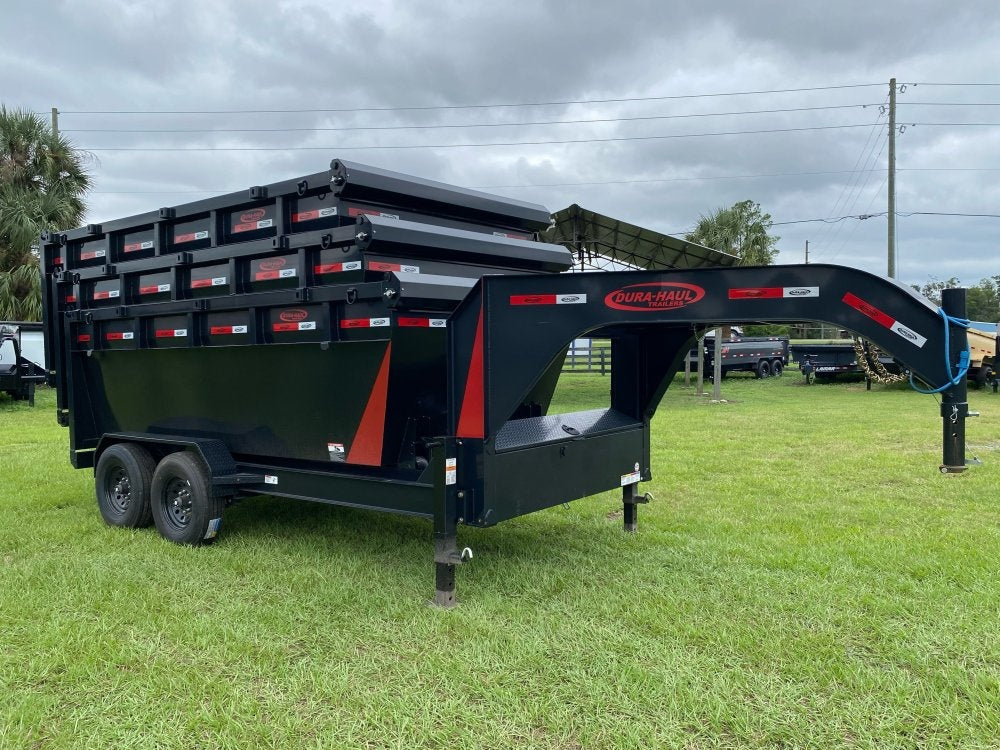 Dura Haul 14' GN Roll off Bundle (2) 8k Axles + 3 Bins w/ 4' Walls - Roll Off Packages/RO 14' Gooseneck - Stryker Dealership Group