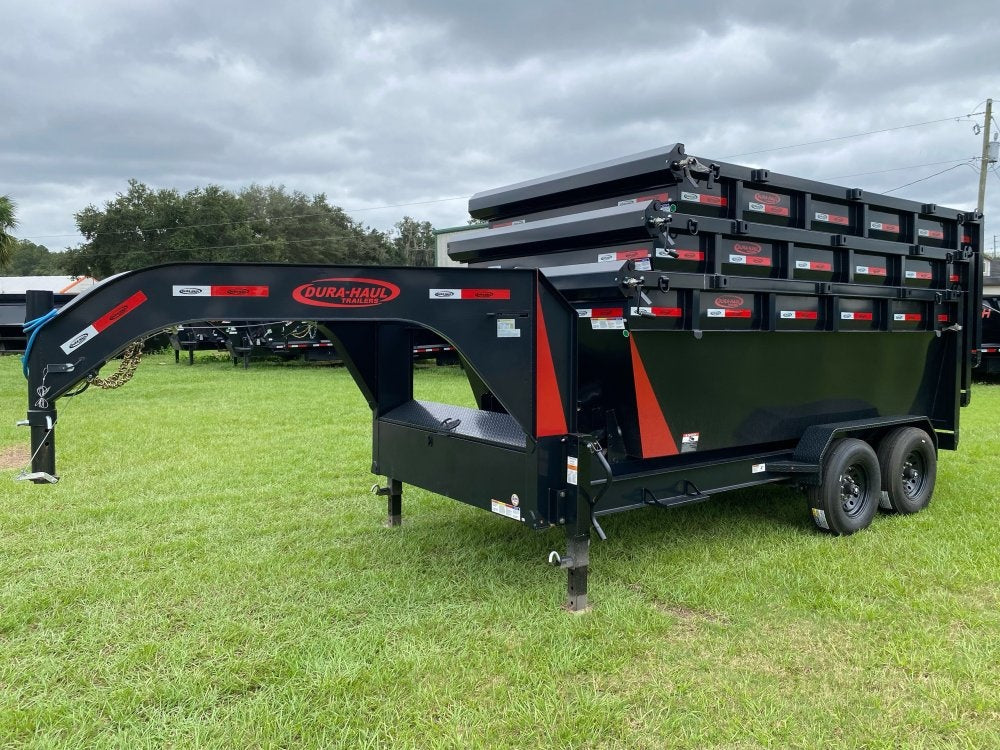 Dura Haul 14' GN Roll off Bundle (2) 8k Axles + 3 Bins w/ 4' Walls - Roll Off Packages/RO 14' Gooseneck - Stryker Dealership Group