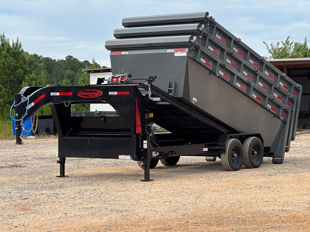 Dura Haul 16' GN Roll off Bundle (2) 7k Axles + 3 Bins w/ 4' Walls - Roll Off Packages/RO 16' Gooseneck - Stryker Dealership Group