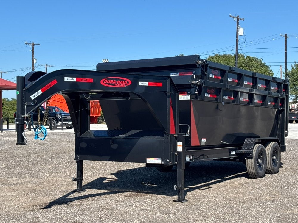 Dura Haul 16' GN Roll Off Bundle (2) 8k Axles + 2 Bins w/ 4' Walls - Roll Off Packages/RO 16' Gooseneck - Stryker Dealership Group