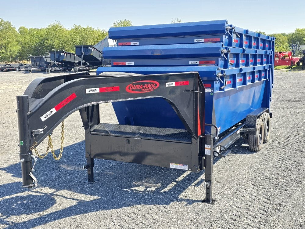 Dura Haul 16' GN Roll off Bundle (2) 8k Axles + 3 Bins w/ 4' Walls - Roll Off Packages/RO 16' Gooseneck - Stryker Dealership Group