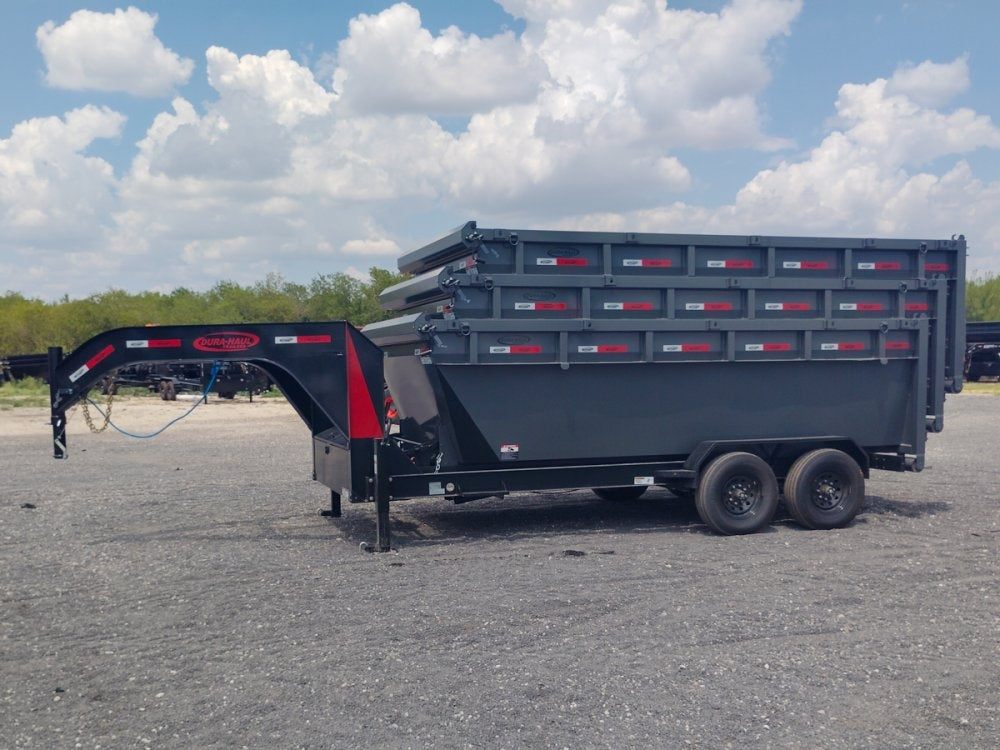 Dura Haul 16' GN Roll off Bundle (2) 8k Axles + 3 Bins w/ 4' Walls - Roll Off Packages/RO 16' Gooseneck - Stryker Dealership Group