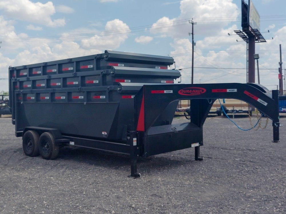 Dura Haul 16' GN Roll off Bundle (2) 8k Axles + 3 Bins w/ 4' Walls - Roll Off Packages/RO 16' Gooseneck - Stryker Dealership Group