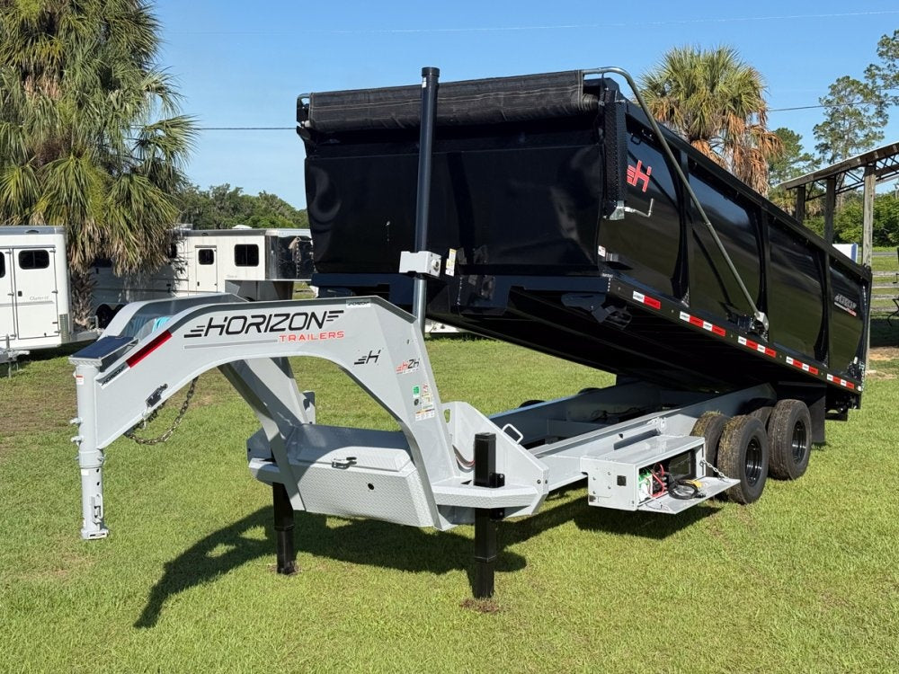 20 Horizon HZH Gooseneck Dump Trailer 48" Side Walls Hydraulic Jacks - (2) 12K Axles 016718