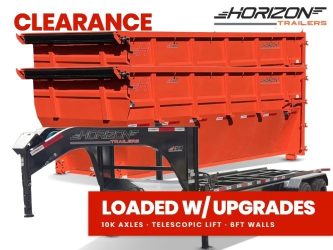 Horizon 16' HRD GN Roll off Bundle (2) 10k Axles + 2 Bins w/ 6' Walls 016074 - Stryker Dealership Group