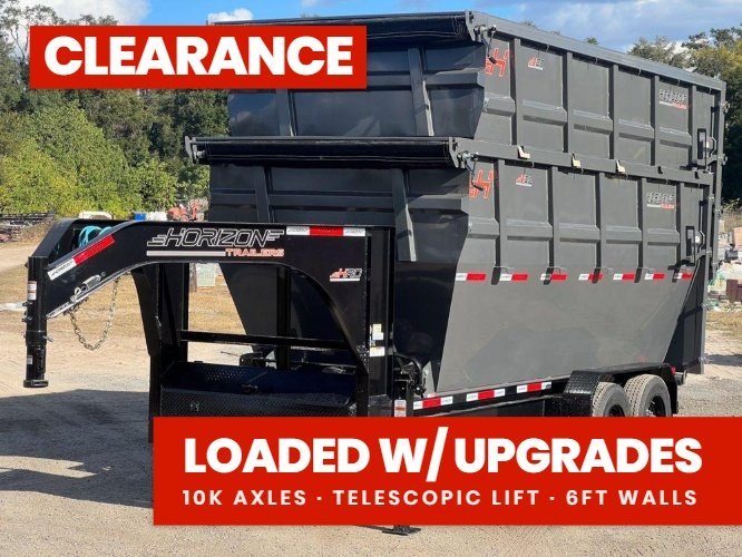 Horizon 16' HRD GN Roll off Bundle (2) 10k Axles + 2 Bins w/ 6' Walls 016076 - Stryker Dealership Group