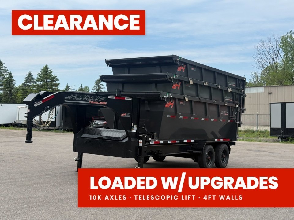 Horizon 16' HRD GN Roll off Bundle (2) 10k Axles + 3 Bins w/ 4' Walls 014954 - Stryker Dealership Group
