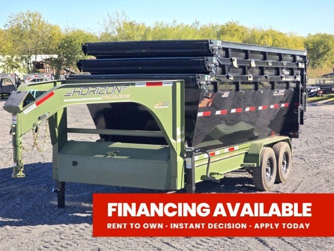 Horizon 16' RDZ GN Roll off Bundle (2) 7k Axles + 3 Bins w/ 4' Walls 007410 - Stryker Dealership Group
