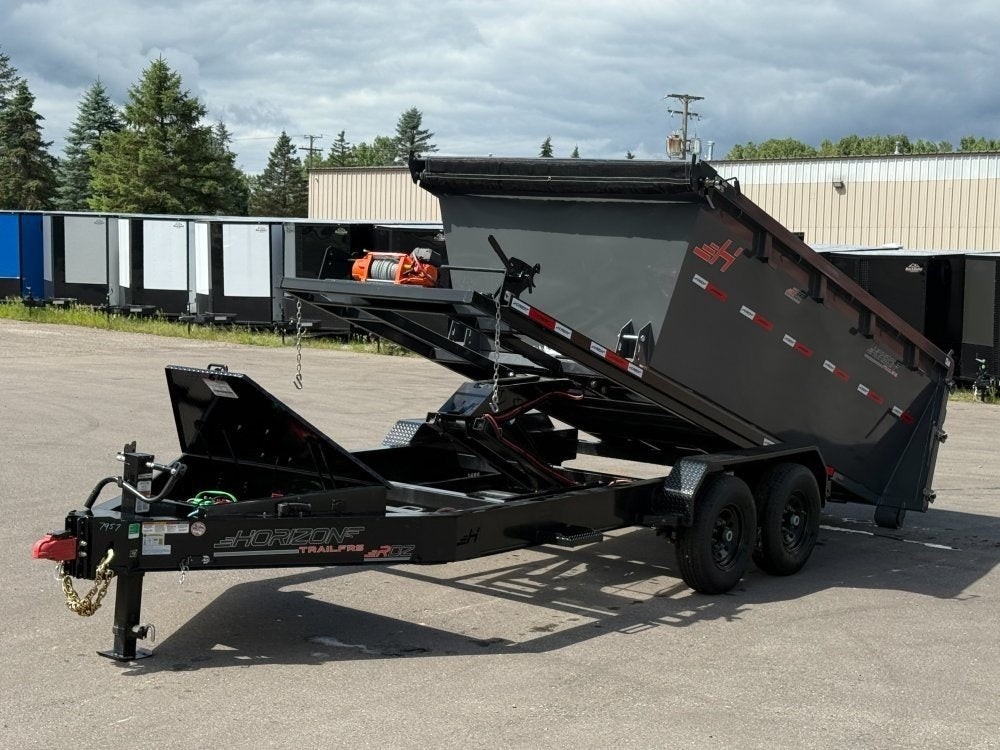 Horizon 14' RDZ BP Roll off Bundle (2) 7k Axles + 1 Bin w/ 4' Walls - Roll Off Packages/RO 14' Bumper Pull - Stryker Dealership Group