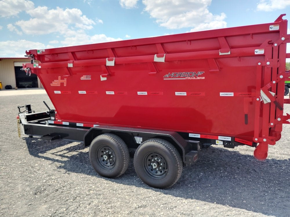 Horizon 14' RDZ BP Roll off Bundle (2) 7k Axles + 2 Bins w/ 4' Walls - Roll Off Base Trailer/RO 14' Bumper Pull - Stryker Dealership Group